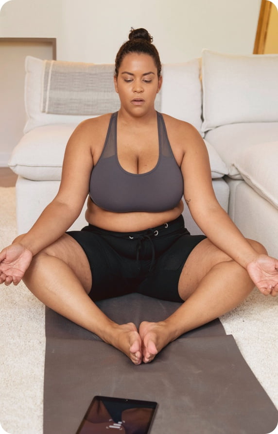 woman in deep meditation